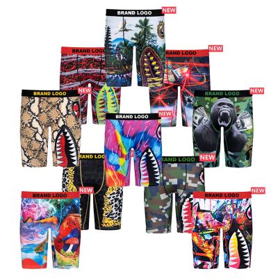 China Polyester Spandex Ethica Underwear Trunks Anti-Static Printed Custom Shorts Boxer Briefs With Private Logo for sale