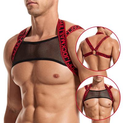 China Wholesale Leather Adjustable Body Chest Black Neoprene Jockmail Bondage Gear Harness Punk Men for sale