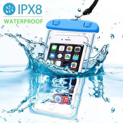 China Underwater Swimming Cover Dry Bag Cell Phone Bag Waterproof Case Bag For iPhone Water Sports Beach Pool Skiing 8inch Universal for sale