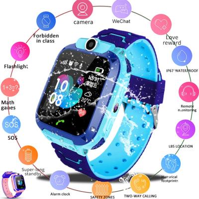 China Q12 Silica Gel Kids Smart Watch SOS Phone Smartwatch For Boys Girls Wristband Bracelet Smart Ip67 Tracker Kids Watches for sale