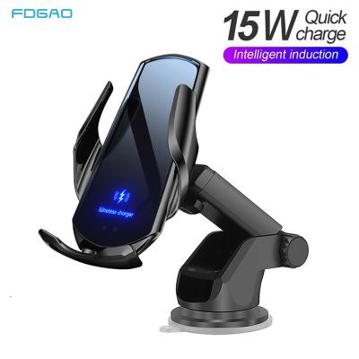 China Other Fast 15W Car Charger Wireless Mount For iPhone 12 11 XS XR X 8 Samsung S20 S10 Magnetic Infrared Sensor Auto Phone Holder for sale