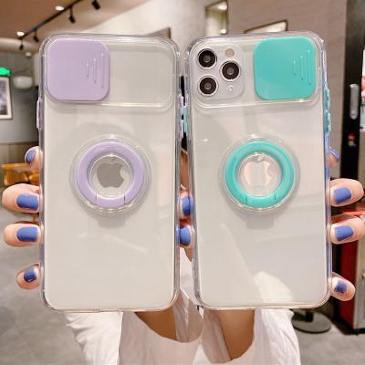 China Ring Holder Lens Camera Anti-drop Protection Case For Pro 12 13 Mini X XS 7 8Plus Phone 11 2020 Max Se Transparent Soft Cover for sale