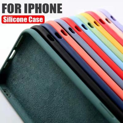 China Luxury Anti-drop Silicone Case For iPhone 11 12 13 Pro X XS XR Max Cases Cover For iPhone 7 8 6 6s Plus Case Liquid Phone Coque SE 2020 for sale