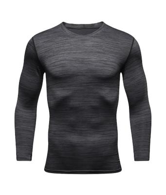 China Men's Breathable Cotton Color Printing And Dyeing Dark Process Round Neck Stretch Sports Long Sleeve T-Shirt for sale