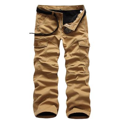 China Anti-pilling Mens Canvas Fabric Fleece Thermal Pants Large Pocket Inner Thermal Loose Workwear for sale