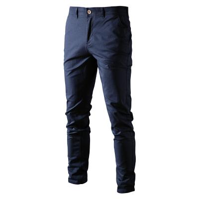 China New Casual Spring Men's Casual Pants Cotton Mens Wear High Quality Solid Color Fashion Business Thickened Trousers for sale