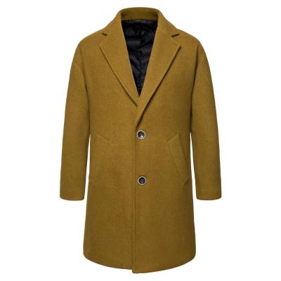 China Anti-Wrinkle Men's Cashmere Cotton Single Breasted Wool Suit Wool Collar Single Breasted Mid Length Trench Coat for sale