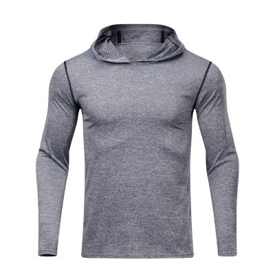 China Polyester Cotton Dot Balance Crew Tie Hood Long Sleeve Stretch Sports Men's Breathable T-Shirt for sale