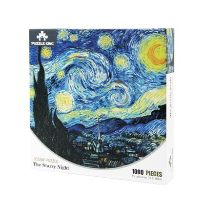 China Famous Cartoon Toy World Oil Painting Starry Night Jigsaw Puzzle 1000pcs Jigsaw Puzzle for sale