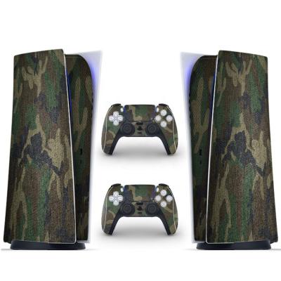 China Hot Selling High Quality Amazon PS5 Sticker 3 in 1 camouflag ps5 sticker kits with 1pcs console stick +2pcs ps5 grip sticker for sale