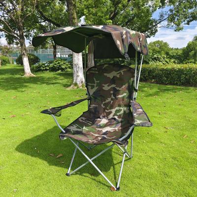 China Hot Sale Portable Foldable Camping Chair Folding Ultralight Camping Beach Fishing Chair Outdoor Picnic Chair With Sun Protection Canopy for sale