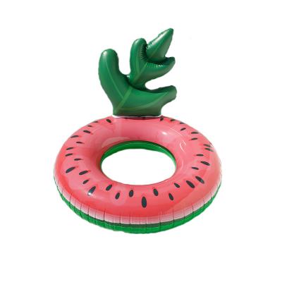 China Fruit Watermelon Outdoor Playground Backrest Inflatable Water Row Pool Lounger Pool PVC Transparent Swimming Float Ring for sale