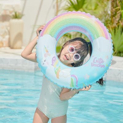 China Hot Multi Size Eco-friendly Durable Unicorn Swimming Tube Colorful For Kids Inflatable Floatie Pool Float Swim Ring For Kids And Adult for sale