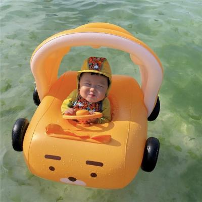 China Durable Eco-Friendly Baby Swimming Float With Safety Seat Inflatable Kids Floating Toys Pool Floats Swim Ring With Car Seat Removable Tent Tent for sale