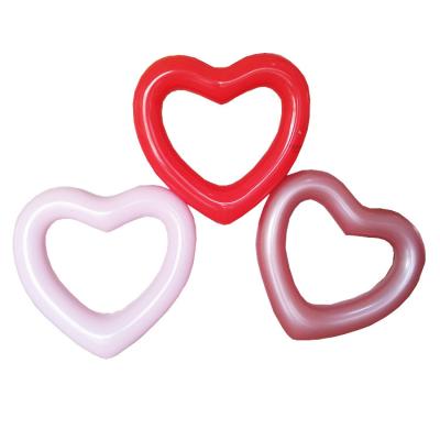 China Durable Outdoor Inflatable Pool Float Above Ground PVC Rose Golden Heart Love Pool Swimming Ring Float for sale