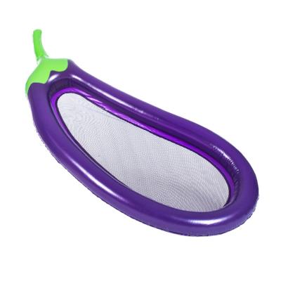 China Eco-friendly Inflatable Adult Water Row Woodpecker Floating Ride On Water Eggplant Floating Bed for sale