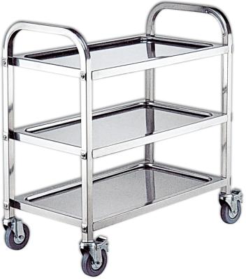 China Convenient Good Quality Stainless Steel 3 Tier Food Service Trolley Assembled Dining Mobile Trolley for sale