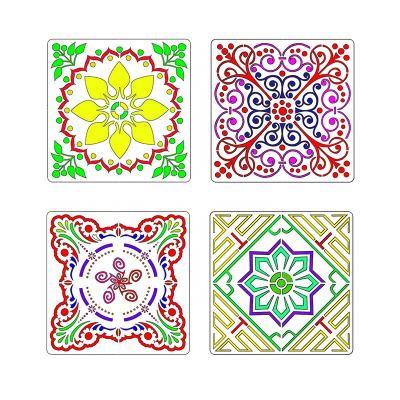 China Wall Decor Reusable Mandala Painting Stencils Laser Cut PET Templates for sale