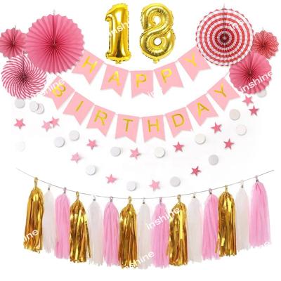 China 2021 new birthday party decoration instruments paper card, latex birthday party decoration use party decoration for sale