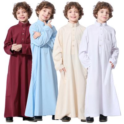 China Polyester Jubba Thobe Thoub Middle East Teenager Robe Clothes Long Robe Boys Islamic Clothing Arabic Muslim Arab Dishdasha Abaya Robe for sale