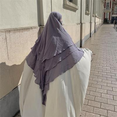 China Polyester Women Burqa Niqab Hijab Abaya Veil Overhead Prayer Clothes Solid Ramadan Shawl Wraps Scarf Dubai Turkey Muslim Arabic Khimar for sale