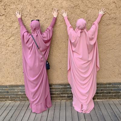 China Islamic Clothing Niqab Abayas Long Khimar Eid Ramadan Robe Prayer Garment Hooded Muslim Women Hijab Polyester Full Cover Jilbab Abaya Dress for sale