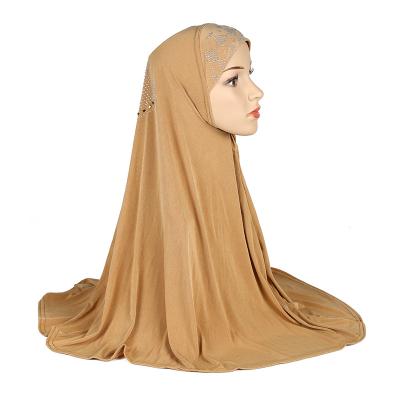 China Large Arab Headwear Shawl Head Wrap Ramadan Amira Underscarf Turban Hat Niqab Prayer Hijab Scarf One Piece Islamic Muslim Ethnic Women for sale