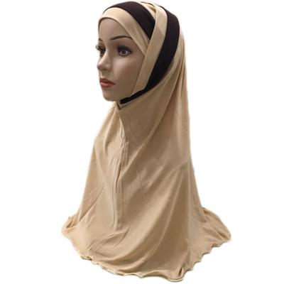 China Inner Islamic Underscarf Shawl Cover Ninja Hat Head Wrap 2 Pieces Ramadan Amira Hijab Muslim Women Turban Ethnic Bone Snap Hood for sale