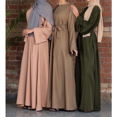 China Plain Arabic Ramadan Prayer Robes Kaftan Maxi Dress Jilbab Islamic Turkish Long Sleeve EID Vintage Abaya Women Muslim Polyester for sale