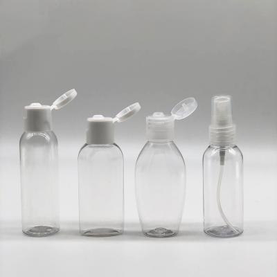 China High Quantity 50ml PET Hand Sanitizer Bottle Eco-friendly Empty Plastic Bottle With Flip Top For Liquid Soap for sale