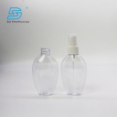 China Household Products Small Pet Bottle 80ml Plastic Oval Bottle Spray for sale