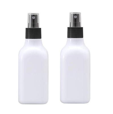 China Household Products Wholesale OEM 200ml Empty Plastic White Fine Mist Spray Bottle With 24 Black Mist 410 Square Sprayer Bottles For Perfume for sale