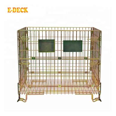 China Hot-selling galvanized steel EU standard Q235 mild storagel wire mesh stackable container for PET preforming for sale