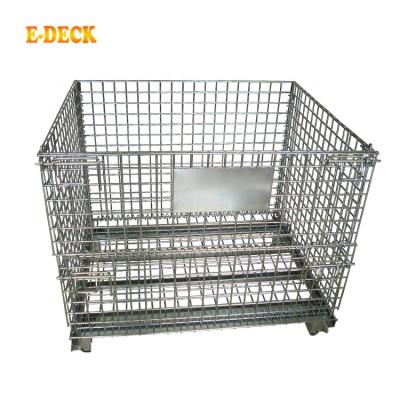 China Competitive Price Collapsible Warehouse Collapsible Mesh Wire Metal Foldable Container Welded Steel Stackable for sale