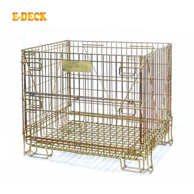 China Industrial Collapsible Metal Folding Portable Wire Mesh Preform Steel Pet Storage Cage For Warehouse for sale