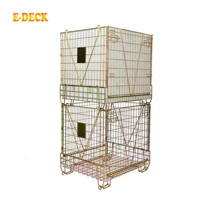 China Wholesale Stocks of Warehause Galvanized Collapsible Pallets Collapsible Metal Wire Mesh Cage From China Factory for sale