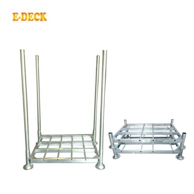 China Porcelain Portable Adjustable Iron Warehouse Single Faced Heavy Duty Powder Coated Industry Stacking Storage Pallet Steel Converter for sale