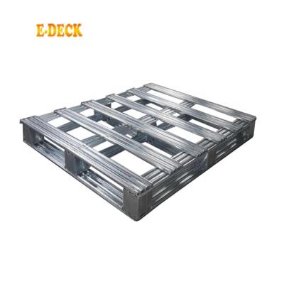 China High Quality Heavy Duty Galvanized Single Faced Stackable Logistic Single Faced Steel 4way Pallet For Warehouse Storage for sale