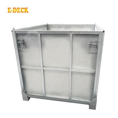 China Euro Steel Folding Metal Steel Pallet Box For Warehouse Storage for sale