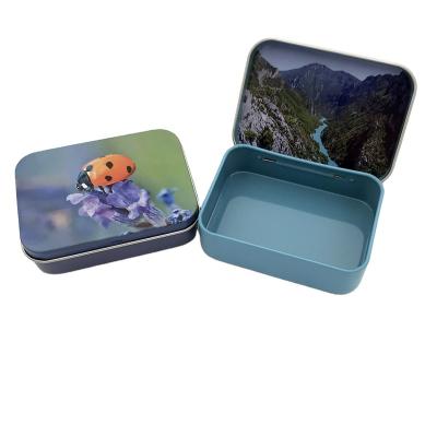 China Gift & Custom Rectangular Hinged Craft Lid Factory Tins Tin Soap Box for sale