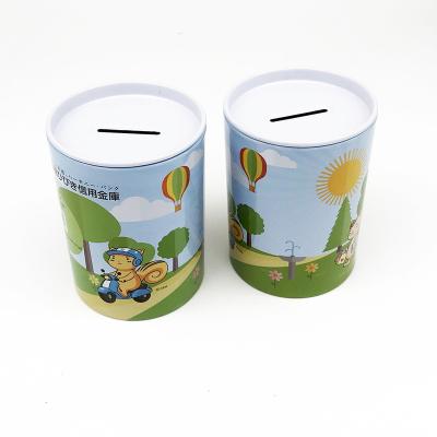 China Piggy Bank Promotion Openable Lid Child Gift Customized Round Phone Booth for sale