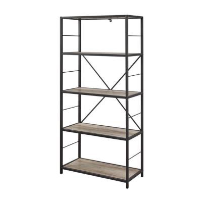 China Cosmetic Black Corner Shelf Design Wooden Shelf Metal Frame Wooden Display Rack Shelf for sale