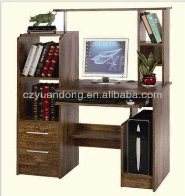 China Modern PC Office Personal Computer Desk With Study Desk, Wooden Table With Shelf for sale