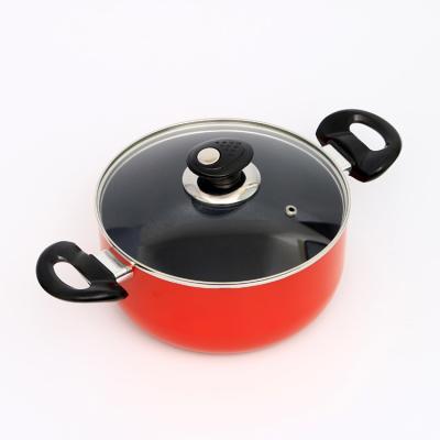 China 2022 Modern New Design Red Color Ceramic Coating Aluminum Cookware for sale