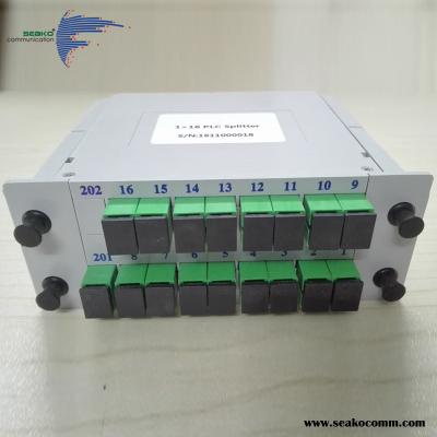 China PLC Type Fiber Optic Splitter , 1x16 Slot / Cassete Moderate Price 0.9 for sale