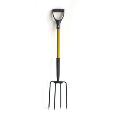 China All Kinds Of China Manufacturer Garden Digging Tools Style 4 Prong Fork Heads With Fiberglass Handle for sale