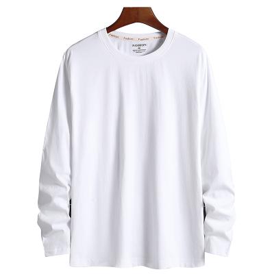 China New Anti-wrinkle trend men's cotton round neck t-shirt long sleeve men plus size solid color for sale