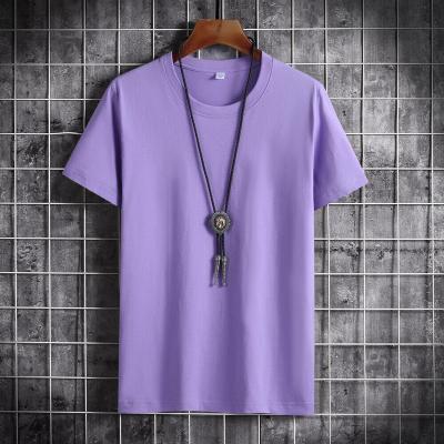 China Anti-wrinkle Summer Men's Short Sleeve T-shirt Cotton Solid Color Loose T-shirt Men Plus Size for sale