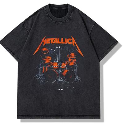 China Newcomer Customized Rock Band Men's Custom Printed T-shirt Wholesale Clothing Anti-wrinkle T-shirt for sale