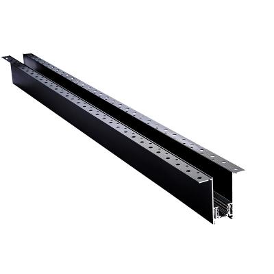 China Modern Aluminum 4 Wire Matt Black Guide Magnet System Lamp Lighting System Led Mount Power Magnetic Track Lights Rail For Shops for sale